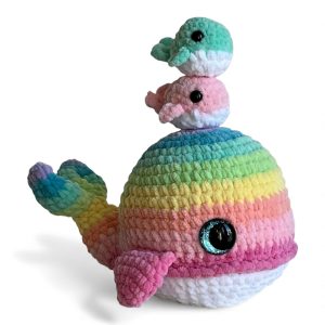 Babette - La baleine & ses bébés (Arc-en-ciel)