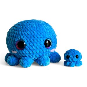 La Petite famille Pieuvres Kawaii (Bleu)